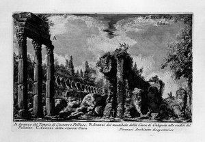 Tempel der Castor und Pollux, Rom von Giovanni Battista Piranesi